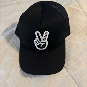 Black Peace Deuce Brand Sign Cap